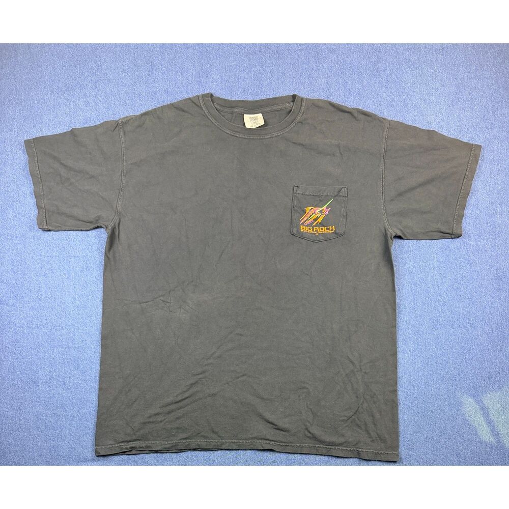 Big Rock Blue Marlin Tournament Comfort Colors Pocket T Shirt Gray XL
